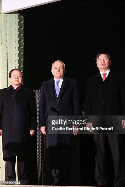 China Culture Minister Cai Wu, French Prime Minister Jean-Marc Ayrault and China Ambassador Zhai Zun present the 'Nuit De La Chine' - Opening Night...