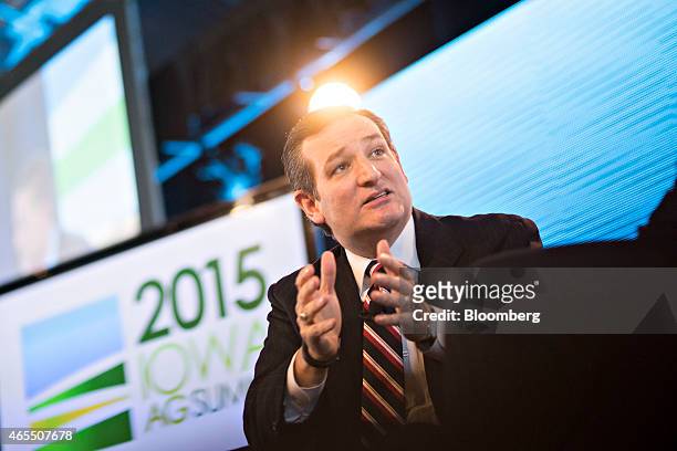 Senator Ted Cruz, a Republican from Texas, speaks during the Iowa Ag Summit at the Iowa State Fairgrounds in Des Moines, Iowa, U.S., on Saturday,...