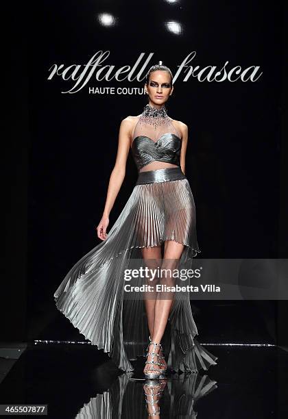 Model walks the runway during Raffaella Frasca S/S 2014 Italian Haute Couture colletion fashion show as part of AltaRoma AltaModa Fashion Week at...