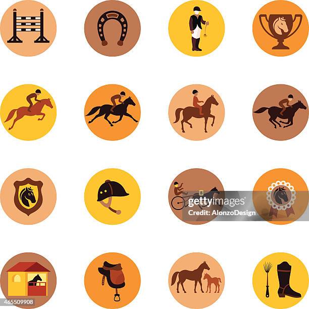 horse racing icon - horseshoe isolated stock illustrations