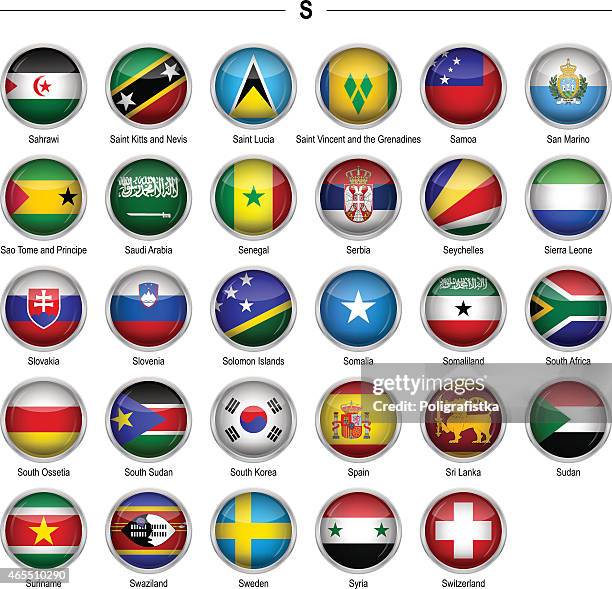 flags icon - "s" - seychelles stock illustrations
