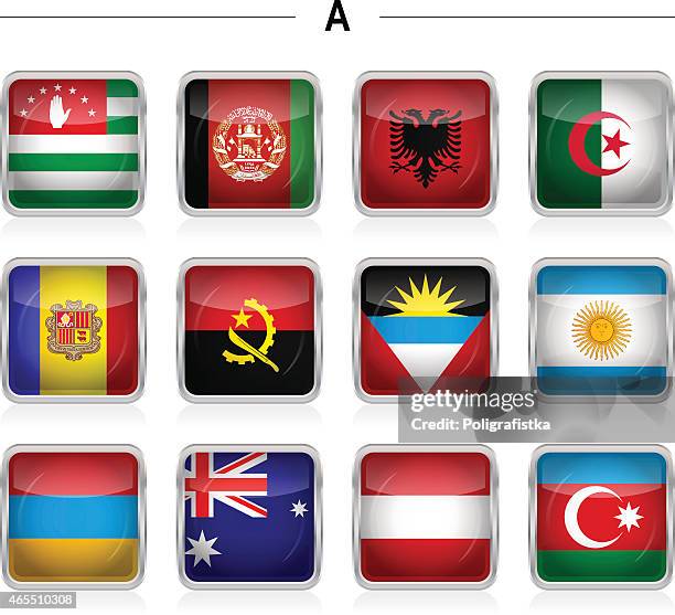 flags icon - "a" - australia-flag-white-background stock illustrations