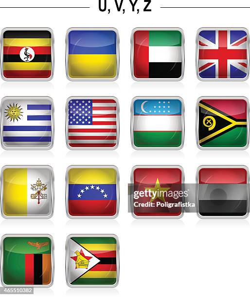 flags icon - "u", "v", "y", "z" - vanuatu flag stock illustrations