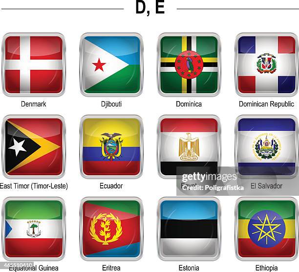 flags icon - "d", "e" - equatorial guinea flag stock illustrations