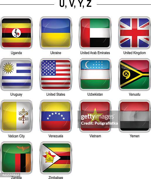 flags icon - "u", "v", "y", "z" - vanuatu flag stock illustrations