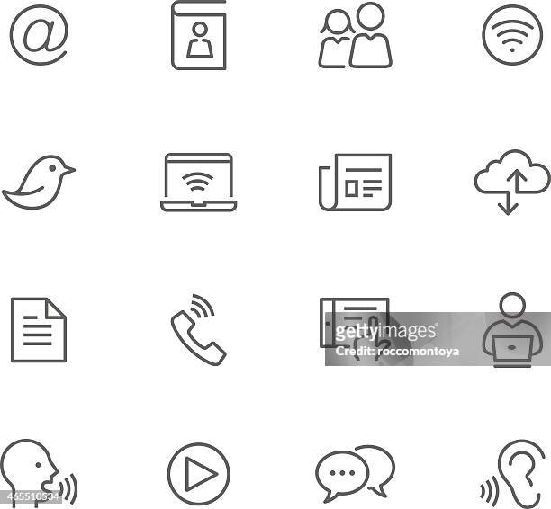 icon set, communication - woman fingers in ears stock illustrations