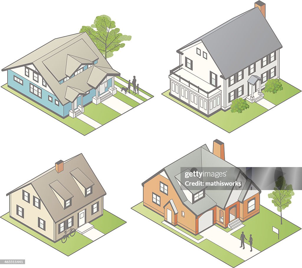 Case isometriche illustrazione