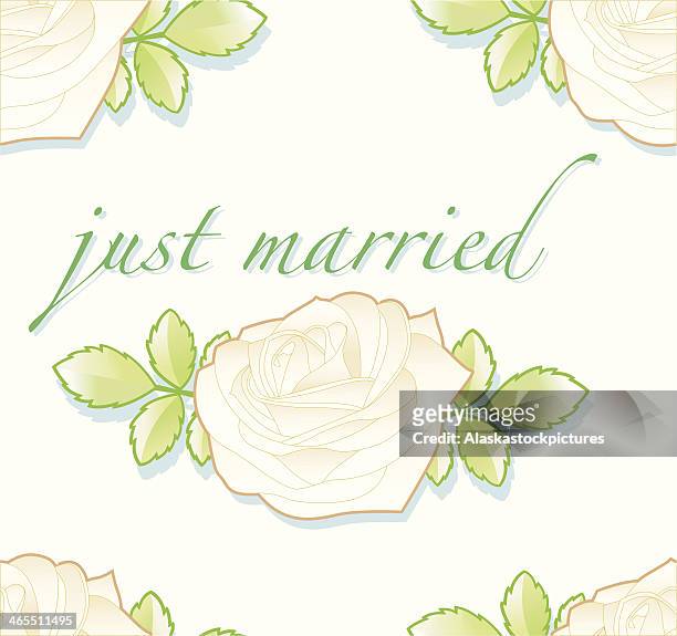 just married (seamless pattern). - rose petals stock illustrations
