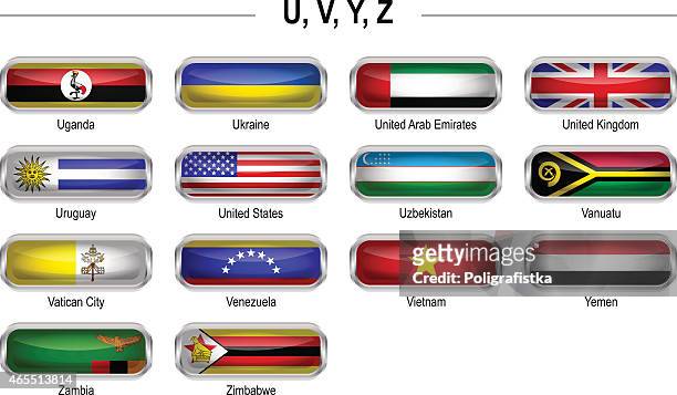 flags icon - "u", "v", "y", "z" - vanuatu flag stock illustrations