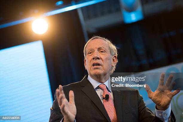 George Pataki, former Governor of New York, speaks during the Iowa Ag Summit at the Iowa State Fairgrounds in Des Moines, Iowa, U.S., on Saturday,...