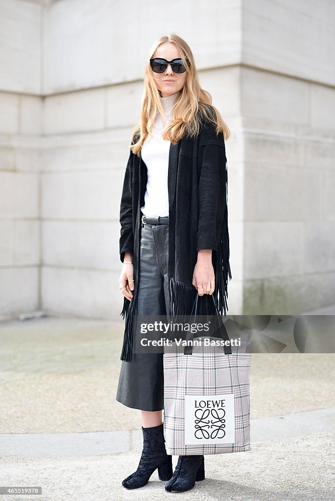 Day 5  - Street Style - Paris Fashion Week - Womenswear Fall/Winter 2015/2016