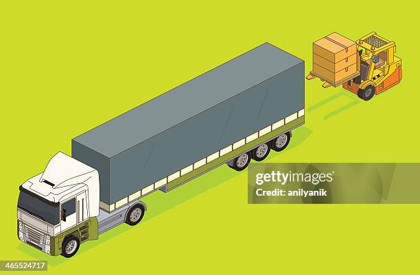 logistics - wagons unloading stock illustrations