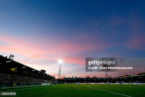 General view during the Dutch Eredivisie match between Go Ahead Eagles and PSV Eindhoven held at the De Adelaarshorst Stadium at on March 7, 2015 in...