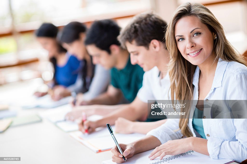 Good Looking Inclass Beautiful Female Student In Class High-Res Stock Photo - Getty Images