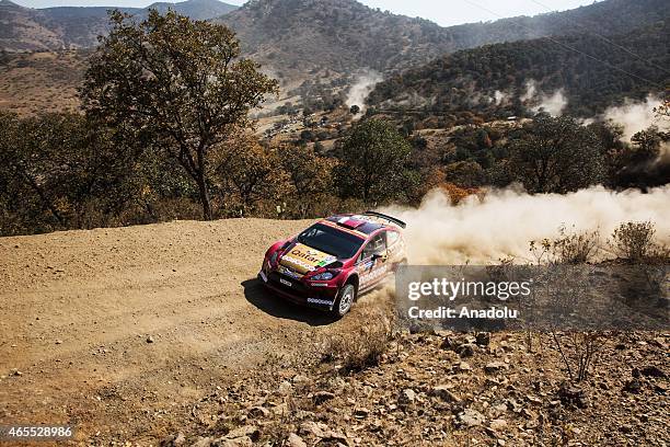 Nasser Al-Attiyah and Matthieu Baumel compete during day 2 of FIA World Rally Championship Guanajuato 2015 On March 07, 2015 in Guanajuato, Mexico.