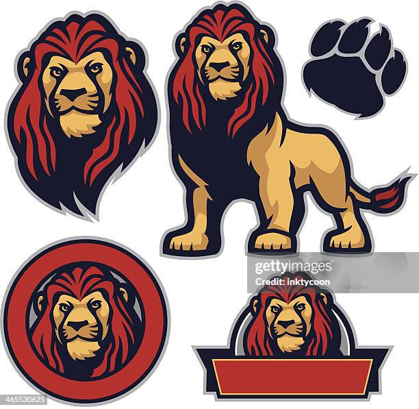 cool pack lion - tiergebrüll stock-grafiken, -clipart, -cartoons und -symbole