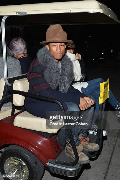 Musician Pharrell Williams attends "The Night That Changed America: A GRAMMY Salute To The Beatles" at the Los Angeles Convention Center on January...