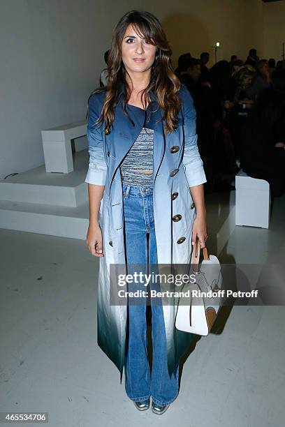 Geraldine Nakache, wearing Burberry, attends the Nina Ricci show as part of the Paris Fashion Week Womenswear Fall/Winter 2015/2016 on March 7, 2015...