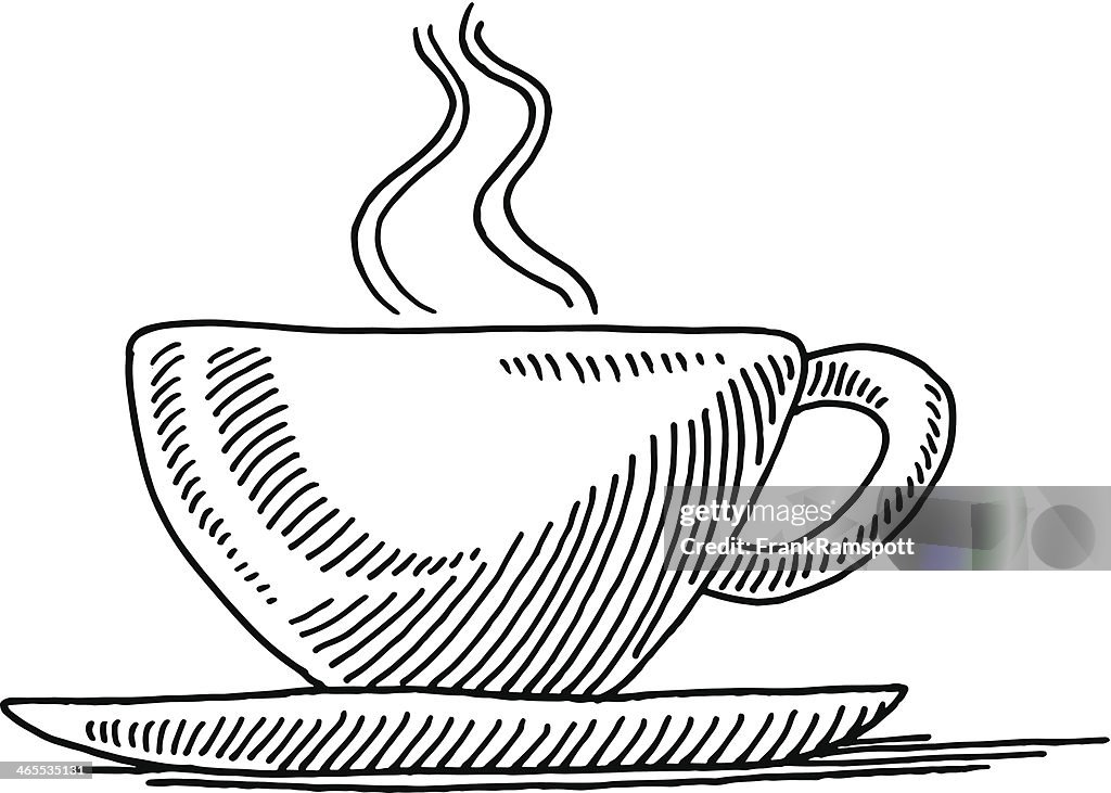 Cup Tea Side View Drawing