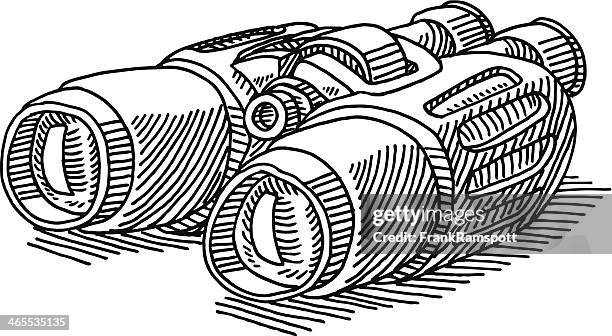 binoculars drawing - military binoculars stock illustrations