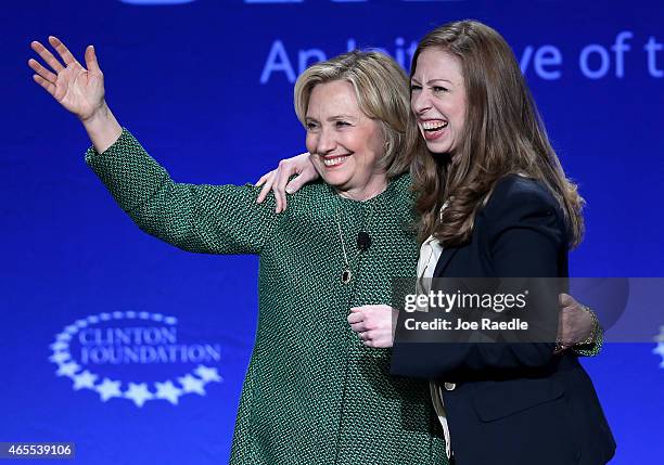 Hillary Rodham Clinton, Former U.S. Secretary of State and U.S. Senator from New York and her daughter Chelsea Clinton, Vice Chair, Clinton...