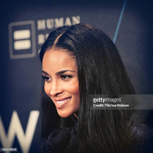 Ciara attends the W Hotels 'Turn It Up For Change' ball to benefit HRC at W Hollywood on February 5, 2015 in Hollywood, California.