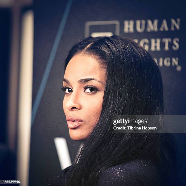 Ciara attends the W Hotels 'Turn It Up For Change' ball to benefit HRC at W Hollywood on February 5, 2015 in Hollywood, California.