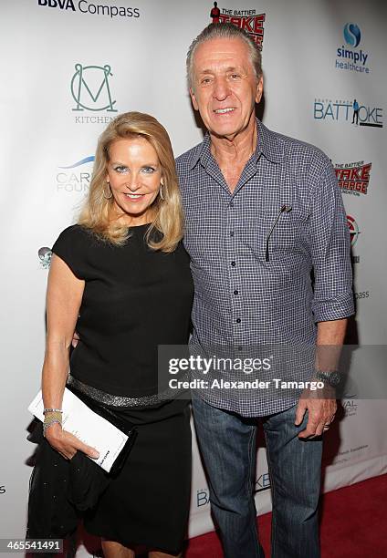 Pat Chris Riley Chris Riley and Pat Riley arrive at South Beach Battioke 2014 at ...