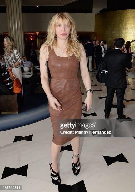 Courtney Love is sighted at NATPE 2014 in Miami Beach at Fontainebleau Miami Beach on January 27, 2014 in Miami Beach, Florida.