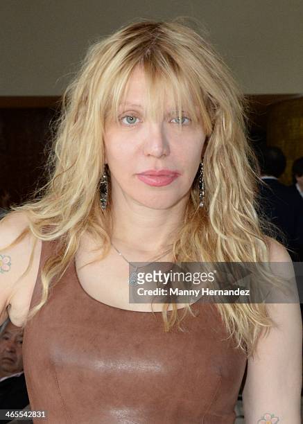 Courtney Love is sighted at NATPE 2014 in Miami Beach at Fontainebleau Miami Beach on January 27, 2014 in Miami Beach, Florida.