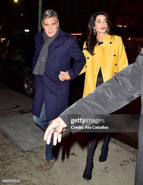 George Clooney and Amal Clooney are seen March 7, 2015 in New York City.