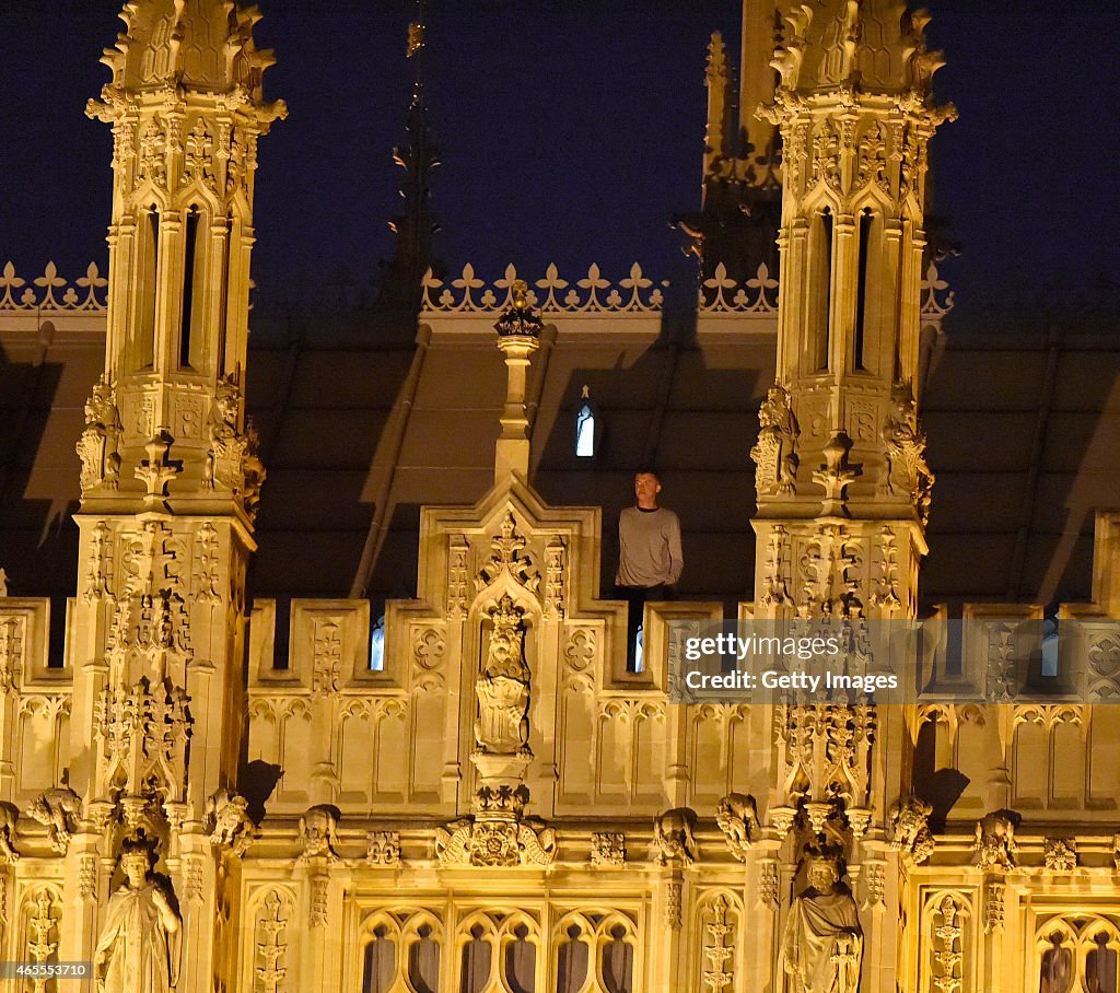 Trespasser On The Roof Of Parliament