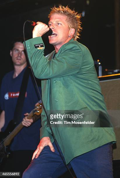 Dexter Holland of The Offsping performs at the Catalyst on July 2, 1997 in Santa Cruz California.