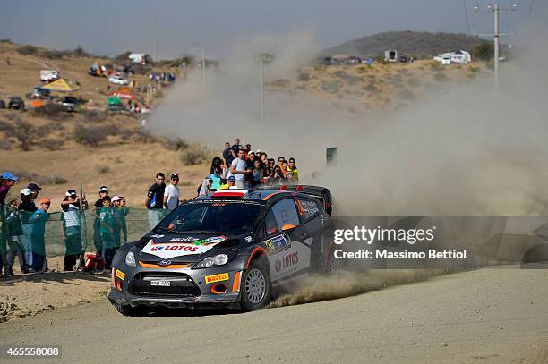 Robert Kubica of Poland and Maciej Szczepaniak of Poland compete in their RK WRT Ford Fiesta RS WRC during Day Two of the WRC Mexico on March 7, 2015...