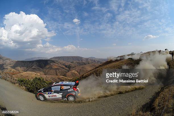 Robert Kubica of Poland and Maciej Szczepaniak of Poland compete in their RK WRT Ford Fiesta RS WRC during Day Two of the WRC Mexico on March 7, 2015...