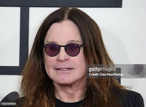Ozzi Osbourne of 'Black Sabbath' arrives at the 56th Annual GRAMMY Awards at Staples Center on January 26, 2014 in Los Angeles, California.