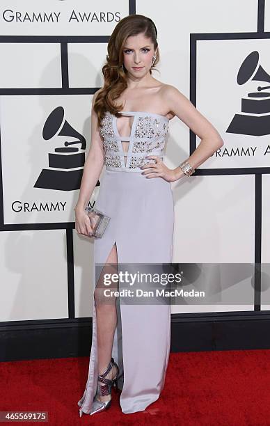 Anna Kendrick arrives at the 56th Annual GRAMMY Awards at Staples Center on January 26, 2014 in Los Angeles, California.