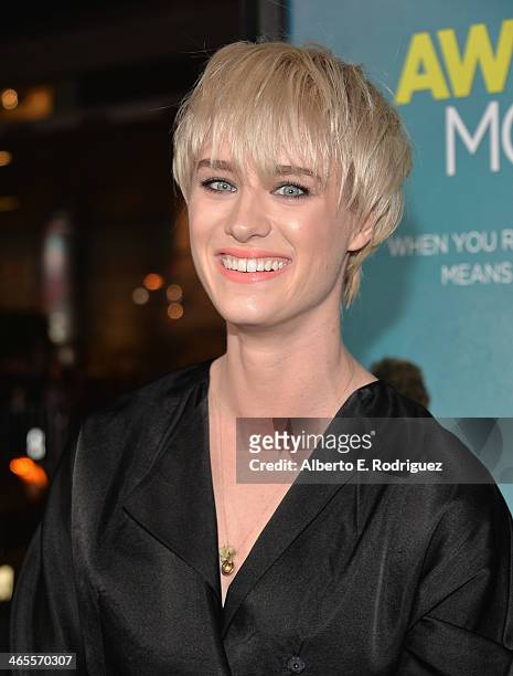 Actress Mackenzie Davis arrives to the premiere of Focus Features' "That Awkward Moment" at Regal Cinemas L.A. Live on January 27, 2014 in Los...