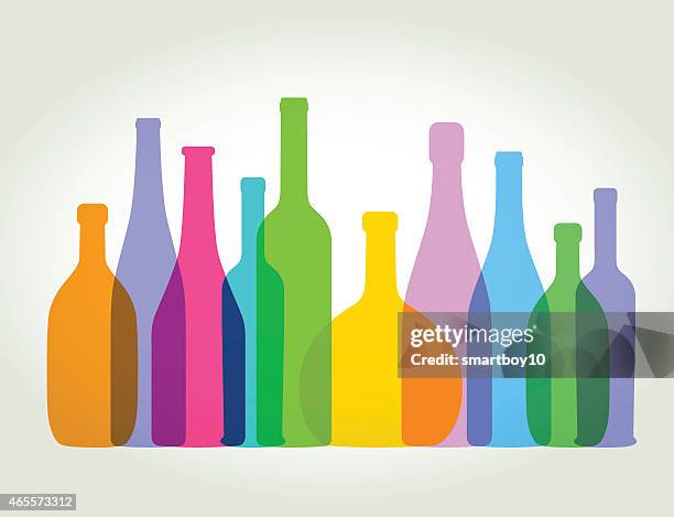 stockillustraties, clipart, cartoons en iconen met wine bottles - wine bottle