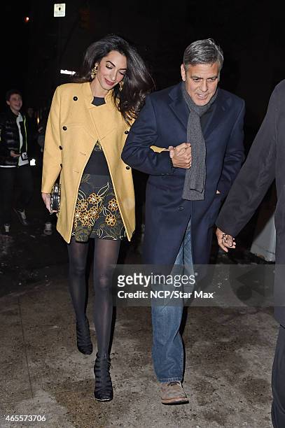 George Clooney and Amal Clooney are seen on March 7, 2015 in New York City.