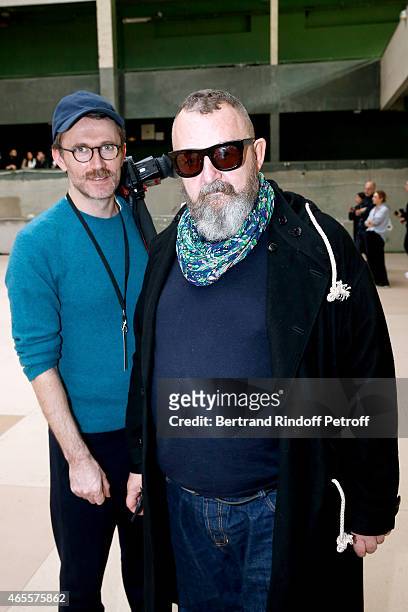 Loic Prigent and Michel Gaubert, the Musical Director of the show attend the Celine show as part of the Paris Fashion Week Womenswear Fall/Winter...