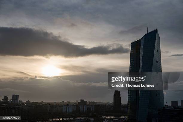 The general view from the eastside to new construction for the European Central Bank on January 27, 2014 in Frankfurt am Main, Germany. Deutsche Bank...