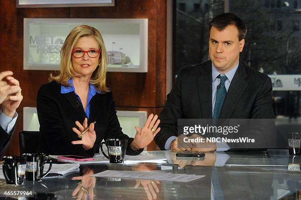 Pictured: Kathleen Parker, Columnist, The Washington Post, left, and Jonathan Martin, National Political Correspondent, The New York Times, right,...
