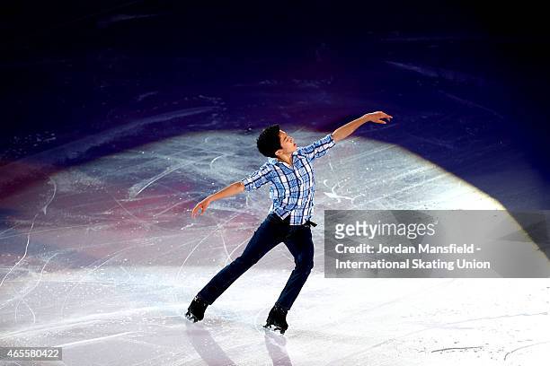 Nathan Chen of the USA performs during the Gala Exhibition on Day 5 of the ISU World Junior Figure Skating Championships at Tondiraba Ice Arena on...