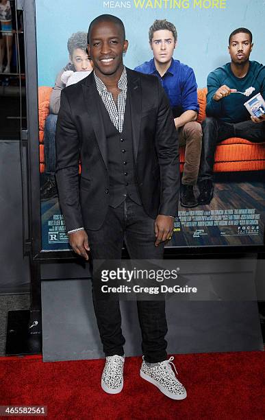 Actor Elijah Kelley arrives to the Los Angeles premiere of "That Awkward Moment" at Regal Cinemas L.A. Live on January 27, 2014 in Los Angeles,...
