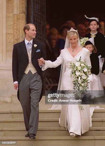 Prince Edward marries Sophie Rhys-Jones at St. George's Chapel on June 19, 1999 in Windsor, England.