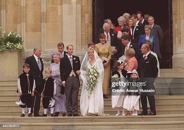 Prince Edward marries Sophie Rhys-Jones at St. George's Chapel on June 19, 1999 in Windsor, England.