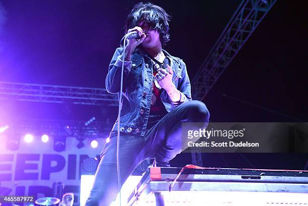 Singer Kellin Quinn of the band Sleeping with Sirens performs onstage at the Self Help Festival on March 7, 2015 in San Bernardino, California.