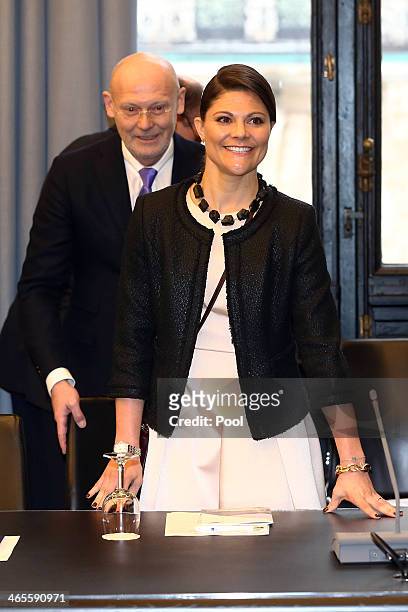 Crown Princess Victoria of Sweden attends the "Modern Green Cities" conference at the Chamber of Commerce on January 28, 2014 in Hamburg, Germany.