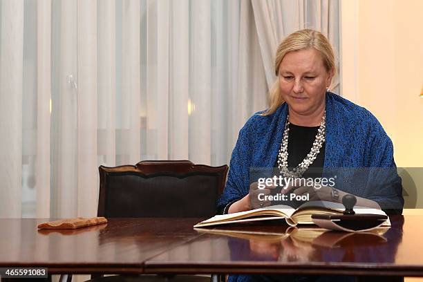 Swedish minister Ewa Bjorling attends the "Modern Green Cities" conference at the Chamber of Commerce on January 28, 2014 in Hamburg, Germany.